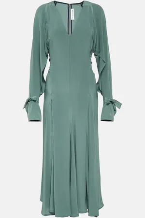 Victoria Beckham Trench cutout silk midi dress