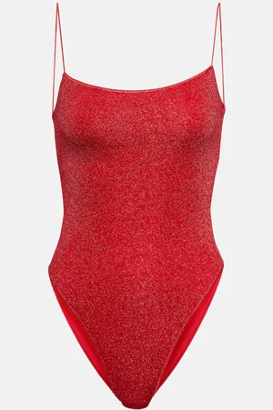 Oseree OsÃ©ree LumiÃ¨re Square lamÃ© swimsuit