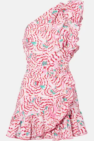 POUPETTE ST BARTH Corinne printed one-shoulder minidress
