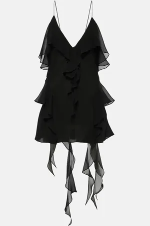 Khaite Piet ruffled silk chiffon top