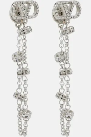 VALENTINO VLogo Signature embellished drop earrings
