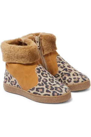 PèPè PÃ¨PÃ¨ Shearling-trimmed suede ankle boots