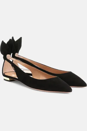 Aquazzura Bow Tie suede ballet flats