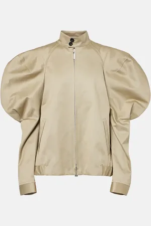 SACAI Puff-sleeve cotton chino jacket