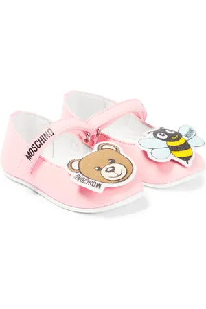 Moschino Baby Logo leather ballet flats