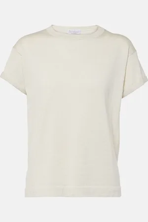 Brunello Cucinelli Cashmere-blend lamÃ© top