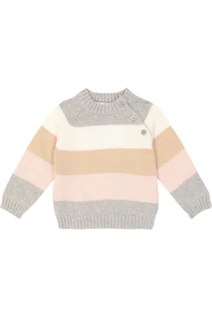 Il gufo Baby striped virgin wool sweater