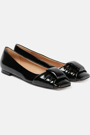 Gianvito Rossi ParadÃ¬ bow-detail leather ballet flats