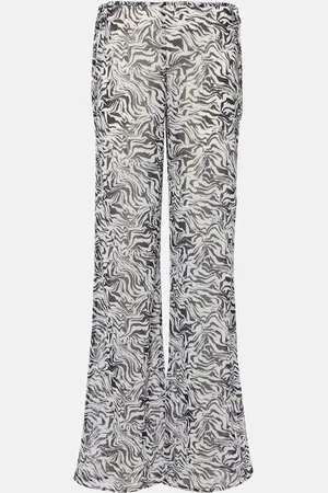 Bananhot Zebra-print low-rise wide-leg pants