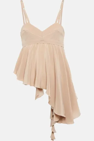 Victoria Beckham Asymmetric silk crÃªpe de chine top
