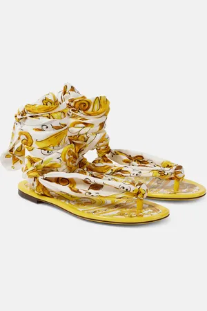 Dolce & Gabbana Printed silk twill sandals