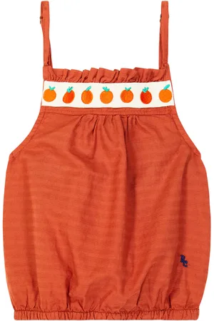 Bobo Choses Tomato gathered cotton crop top