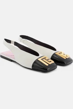 Balmain Flat Eden leather slingback flats