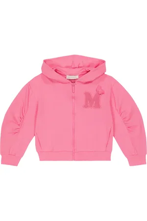 MONNALISA Embroidered cotton-blend hoodie