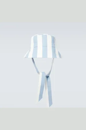 King & Tuckfield Striped cotton canvas bucket hat