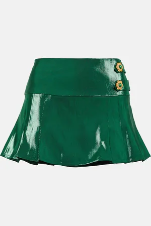 Miss Sohee Silk lamÃ© miniskirt