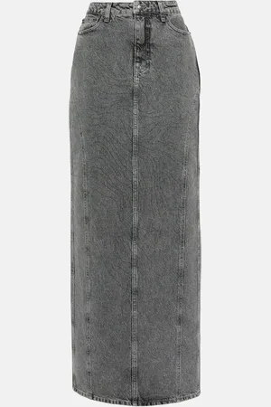 ROTATE Embellished denim maxi skirt