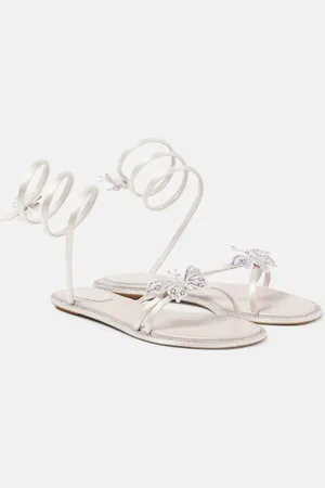 RENE CAOVILLA Cleo embellished satin sandals