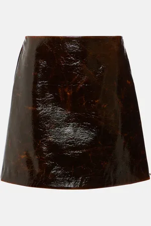 Sportmax Beta leather-effect wool-blend miniskirt
