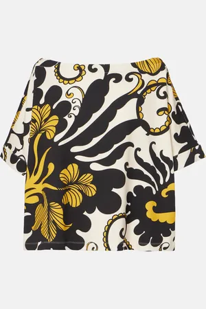 La DoubleJ Meditation printed cotton-blend fleece top