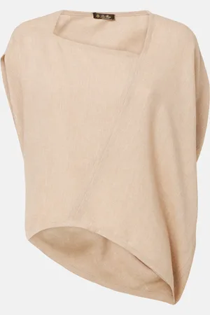Loro Piana Gaia asymmetric linen crÃªpe top