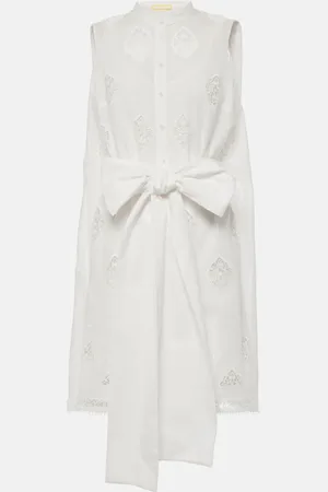 Erdem Embroidered cotton-blend minidress
