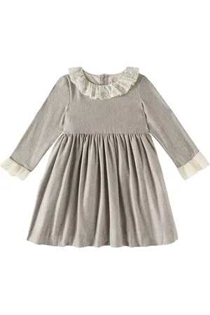BONPOINT Flavie tulle-trimmed flannel dress