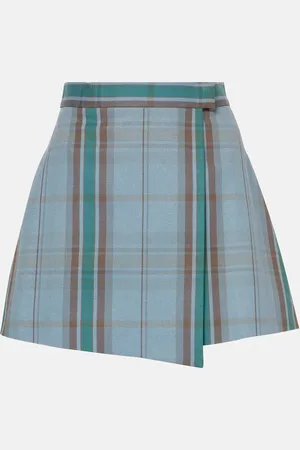 Vivienne Westwood Cut Off tartan cotton and linen miniskirt