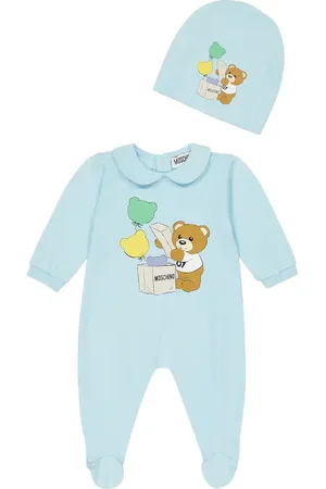 Moschino Baby printed cotton bodysuit and hat set