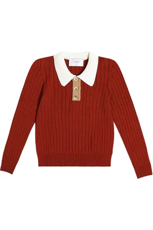 PAADE Ribbed-knit wool-blend polo top