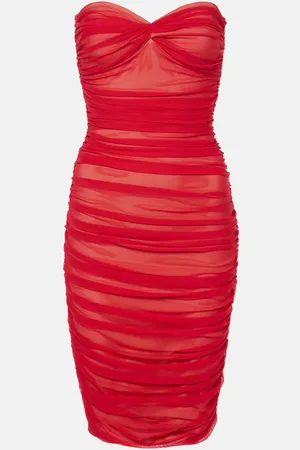 Norma Kamali Walter ruched mesh minidress