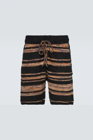 THE ELDER STATESMAN Phantom striped cashmere and cotton shorts