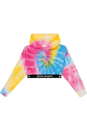 Palm Angels Tie-dye cropped cotton hoodie