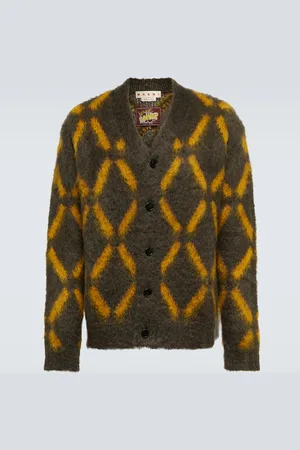 Marni Intarsia mohair-blend cardigan