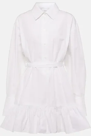 Patou Ruffled cotton shirt dress