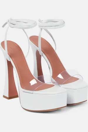 Amina Muaddi Sita leather and PVC platform sandals