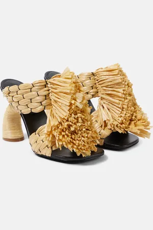DRIES VAN NOTEN Woven raffia mules