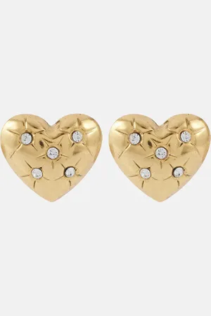 Jennifer Behr Jadon crystal-embellished heart earrings