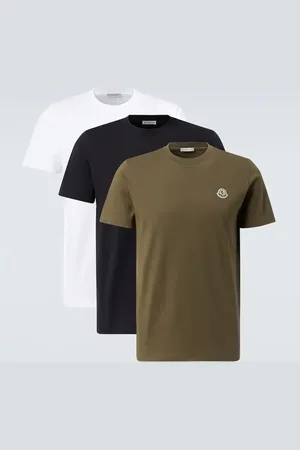 Moncler Set of 3 logo cotton jersey T-shirts