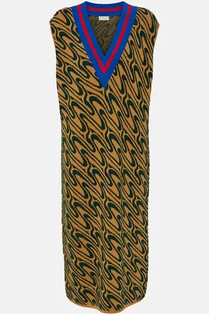 DRIES VAN NOTEN Intarsia midi dress