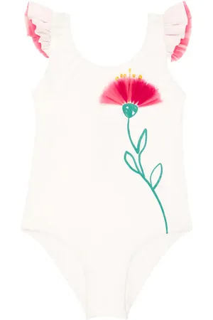 Il gufo Floral ruffle-trimmed swimsuit