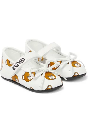 Moschino Baby printed leather ballet flats