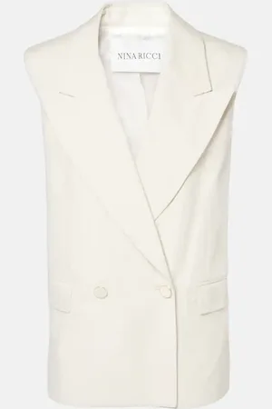 Nina Ricci Double-breasted cotton canvas vest