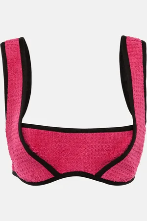 Marine Serre Jacquard cotton bra top
