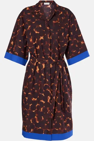 DRIES VAN NOTEN Printed cotton poplin shirt dress