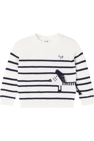 Il gufo Baby striped cotton sweater
