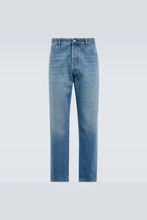 VALENTINO Rockstud cotton denim jeans