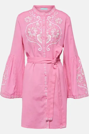 Melissa Odabash Everly embroidered cotton and linen minidress