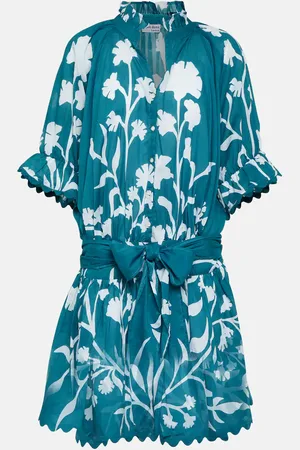 Juliet Dunn Majorelle cotton poplin shirt dress