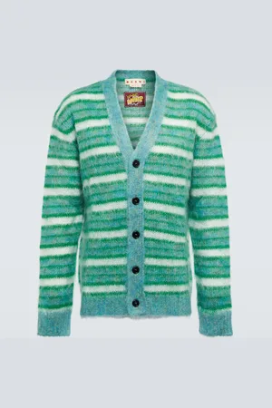 Marni Striped mohair-blend cardigan